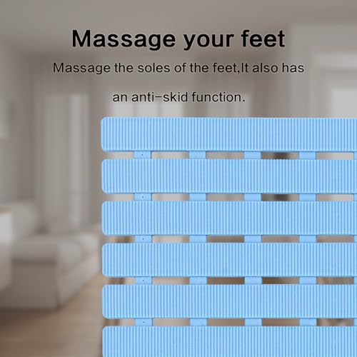 BEMISO Shower Mat Non Slip Bathtub Mat 27.5 x 15.7 Inch Bath Mat for Tub | Suction Cups,Drain Holes,Easy Dry,Easy to Cut,Eco-Friendly - color: Blue, size: 27.5 x 15.7 inches