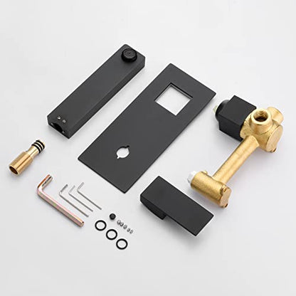 SUMERAIN Matte Black Bathroom Faucet Wall Mount, Single Handle | Basin Faucet, Rough in Valve Included, Left-Handed Design - color: Matte Black, size: Left-Handed
