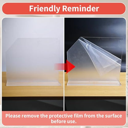 2 Pcs Acrylic Sink Splash Guard with Self-adhesive Anti-slip Rubber Pads Clear Splash Guard for Kitchen Sink Area for Restroom, Laboratory, Office (15.7"x11.8")