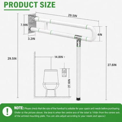 30-Inch Flip-Up Toilet & Shower Standing Assist Grab Bar for Seniors | Toilet Safety Rails, Foldable Grab Bar, Wall Mounted Handle for Elderly & Handicap, disabled aid, nonslip grip, well price