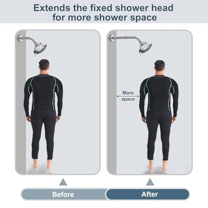 BRIGHT SHOWERS Shower Arm Extender for Rain and Handheld Shower Head, 6 Inch Shower Head Extension Arm, Shower Pipe Extension for Extending or Lowering Showerhead, Chrome - color: Chrome, style: 6 Inch Extension