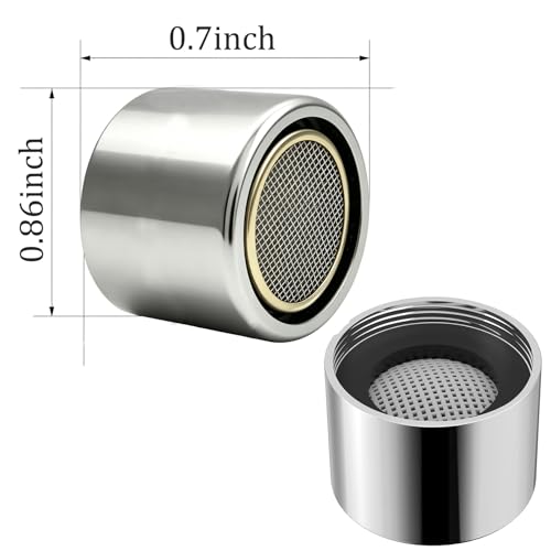 Bathroom Sink Aerator,2.2 GPM Faucet Aerator, Made of Solid Brass and Stainless Steel,55/64 Inch Female Thread Faucet Replacement with Gasket,For Kitchen and Bathroom,4PCS(Silver)