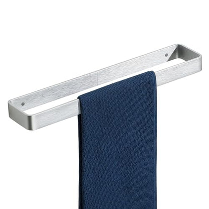 SAYAYO Brushed Nickel Hand Towel Holder for Bathroom Wall, 16 Inch Self Adhesive Towel Bar Hand Towel Rack Square Heavy Duty - color: Brushed Nickel, size: 16 Inch