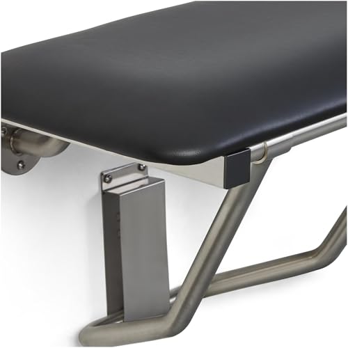 Seachrome 18" Wall Mount White Padded Folding Shower Bench Seat for Inside Shower - color: White, size: 18 in