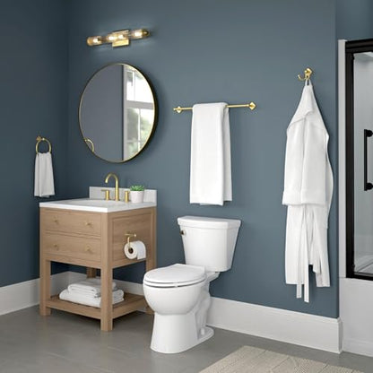 Franklin Brass Gainesville (1-Pack) Towel Hooks Satin Gold Double Bathroom J Hooks Wall Mounted for Robes & Towels Hand Towel Hook Holder Kitchen, Bathroom Accessories GNV35-SG - color: Satin Gold