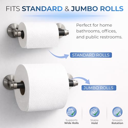 Toilet Paper Holder Spring Rod | Toilet Paper Roller Replacement | Standard & 7 Inch Size Toilet Paper Holder Replacement Rod (1, Black) - color: Black