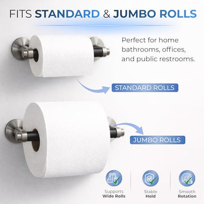 Toilet Paper Holder Spring Rod | Toilet Paper Roller Replacement | Standard & 7 Inch Size Toilet Paper Holder Replacement Rod (1, Black) - color: Black