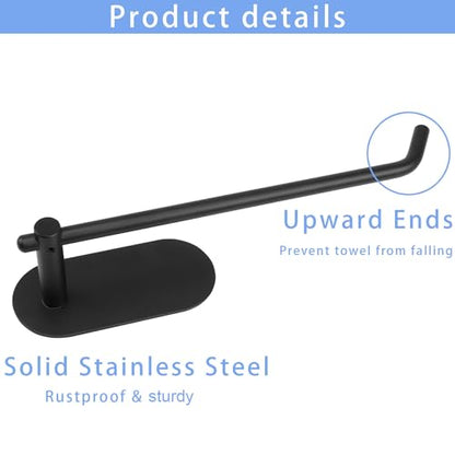 TocTen Hand Towel Holder, No Drilling Stick on Wall Towel Bar, SUS 304 Stainless Steel Towel Rod, Strong Self Adhesive Towel Rack/Hanger for Bathroom Kitchen (Matte Black) - color: Matte Black, size: 1 Pack 8.35 inch