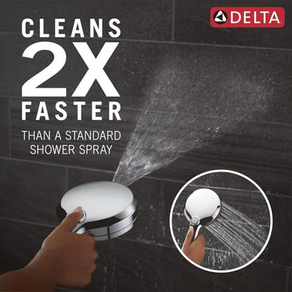 Delta 6-Setting In2ition 2-in-1 Dual Shower Head with Handheld High Pressure ProClean Spray, Chrome Detachable Shower Head with Hose, 1.75 GPM Flow Rate, Chrome 75655 - color: Chrome