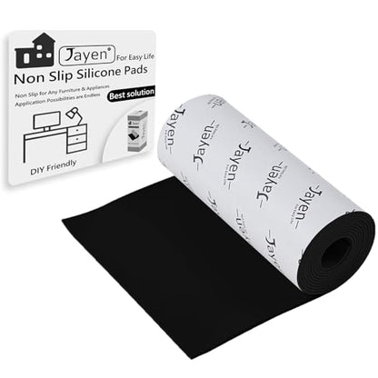 Non Slip Self Adhesive Silicone Cuttable Furniture Pads - 5x40 inch | widely used, functionality, easy to use - color: 5x40 Black