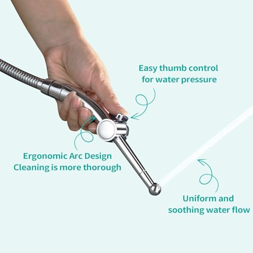 BARROCK Bidet Sprayer for Existing Toilet, Advanced Handheld Ergonomic Jet Spray Set with Precision Water Pressure Control for Muslim Shower/Feminine Hygiene/Pet Cleaning, Chrome - color: Chrome