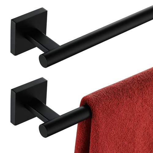KOKOSIRI Towel Rails Bathroom Towel Bars Matte Black 24 Inch Bath Towel Holder for Cabinet Kitchen Wall, 2 Pack Stainless Steel B4005BK-L24-P2 - color: Matte Black, size: 24-Inch (2 Pack)