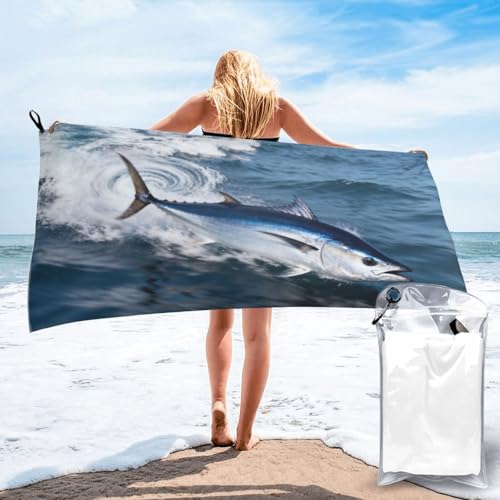 Big Fish Quick Dry Bath Towels - Super Soft Bath Towels for Home, Spa, Gym, Travel - color: Big Fish, size: 31.5"x63"