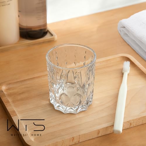 Bathroom Tumbler Cup Toothbrush Holder, Unbreakable Clean Glass Bathroom Tumbler Cup Toothpaste Storage Stand, Tumbler Cup for Makeup Brushes