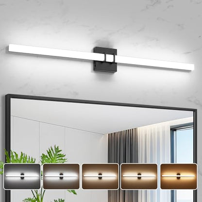 Modern Black Vanity Light Bar 40 Inch, 30W 5CCT Dimmable Bathroom Light Fixtures LED Wall Lighting Fixture - color: Black, size: 40 inch