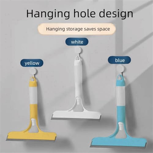 Shower Squeegee for Glass Doors All-Purpose Window Squeegee for Tile Shower Walls Mirror Bathroom Car Window Cleaning (Blue)