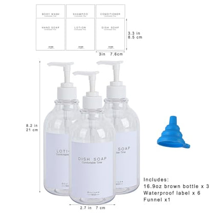 Shampoo and Conditioner Dispenser for Shower Wall,Shower Soap Dispenser 3 Chamber No Drill,Refillable for Shampoo Lotion Oil Shower Soap Hand Soap and Dish Soap… - color: 3 Bottles-clear