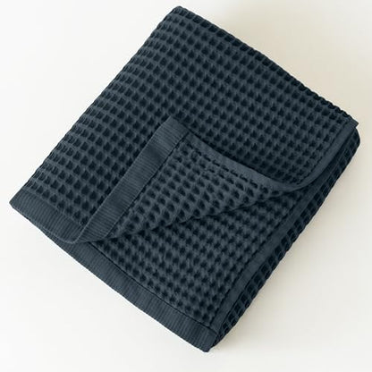 Premium Oversized Waffle Bath Towel Pack of 2 Extra Large 35x71 inch - 100% Turkish Cotton Waffle Weave Quick Dry Absorbent Lint Free Bath Sheet Towels (Anthracite, Set of 2 Bath Towels) - color: Anthracite, size: Set of 2 Bath Towels
