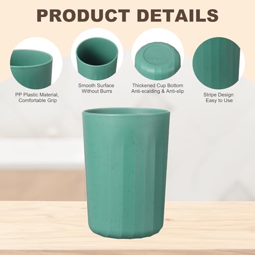 uxcell 1 Pcs Simple Toothbrush Cup, 2.8 x 2.8 x 3.9 Inch Bathroom Tumbler Reusable Plastic Cup Set for Storing Toothpaste Toothbrushes Combs Water Beverages, Dark Green - color: Dark Green