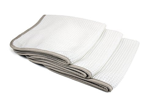 Autofiber No Streak Freak Microfiber Window and Mirror Waffle Towel - Pack of 3, White (16 inch x 16 inch) - color: White, size: 3 pack