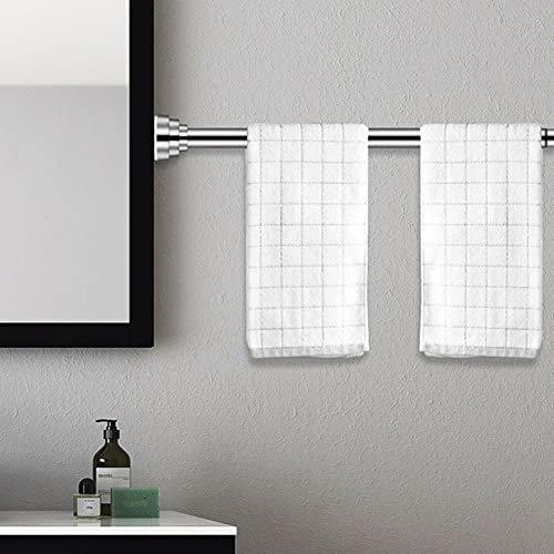 Shower Curtain Tension Rod, 24-40 Inch Spring Tension Curtain Rod Stainless Steel Tension Rod Never Rust Non-Slip No Drilling Cupboard Hanger Rod for Bathroom Kitchen Wardrobe