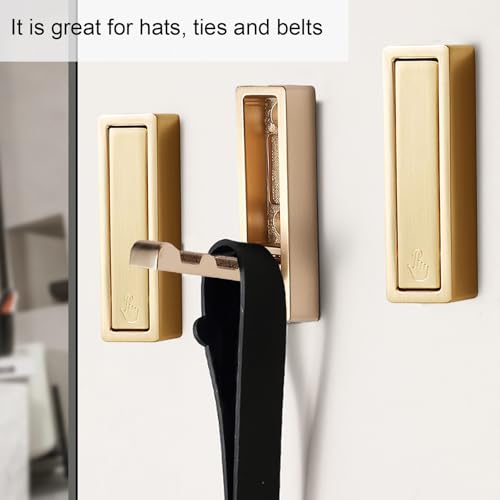 Foldable Gold Wall Hooks 4 Pack,Heavy Duty Wall Hooks for Hanging Coats Towels Backpacks Bags Brushed Gold Towel Hooks in The Bathroom,Closet,Entryway,Pool and Kitchen.(Gold, 4) - color: Gold, size: 4