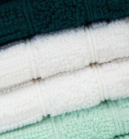 PH Pleasant Home Diamond Wash Cloths Set - 12 Pack (12” x 12”) – 509 GSM - 100% Ring Spun Cotton Wash Cloth - Super Soft and Highly Absorbent Face Towels (Green, White & Mint) - color: Green, White & Mint, style: Diamond