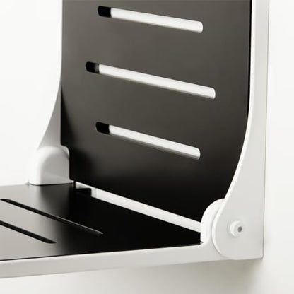 Seachrome Silhouette Folding Wall Mount Shower Bench Seat, Black Seat with White Frame - color: Matte Black Seat With White Frame