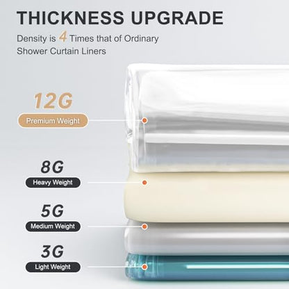 AmazerBath Heavy Duty Shower Curtain Liner 12 Gauge, 72 x 72 Inches Clear Shower Curtain Liner with 3 Clear Stones and 12 Grommet Holes, Weighted Plastic Shower Liner (Pack of 3) - size: 72"W x 72"L (Pack of 3)