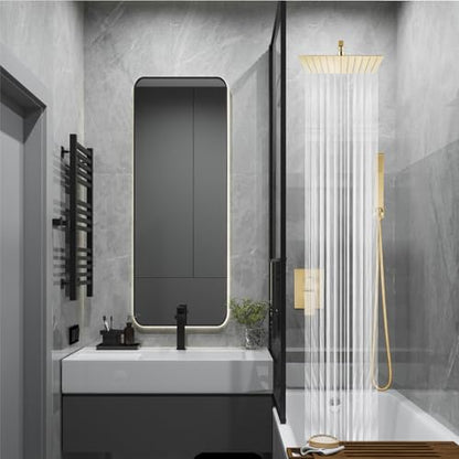 Midanya Shower Faucet Set with Handheld Sprayer,10 Inch,Brushed Gold | Rough-in Shower Valve and Trim Kit Included,Square Rain Head,Wall Mount Shower System,All Metal,Bathroom - color: Gold, size: 10 Inch