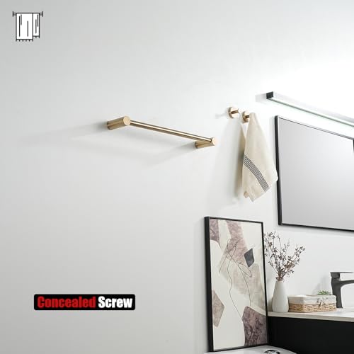 JQK Towel Bar Champagne Bronze, 18.5 Inch 304 Stainless Steel Thicken 0.8mm 2 Pieces Towel Rack Bathroom Wall Mount, Useable Length 16 Inch, TB610L16-CB - color: Champagne Bronze, size: 16.5 Inch