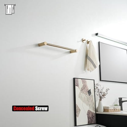 JQK Towel Bar Champagne Bronze, 18.5 Inch 304 Stainless Steel Thicken 0.8mm 2 Pieces Towel Rack Bathroom Wall Mount, Useable Length 16 Inch, TB610L16-CB - color: Champagne Bronze, size: 16.5 Inch