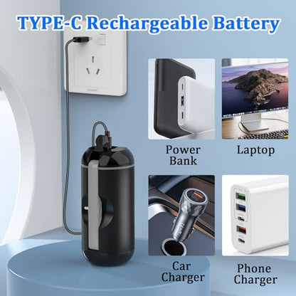 Portable Rechargeable Travel Bidet Sprayer,Waterproof High Pressure,Black | Portable USB-C Rechargeable Travel Bidet Sprayer, Waterproof High Pressure Handheld for Personal Hygiene - color: Black