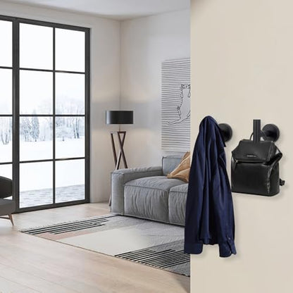 NearMoon Bath Towel Hooks- SUS 304 Stainless Steel Robe Hook Holder, Heavy Duty Coat Hook for Bathroom Livingroom Hotel Kitchen Garage, Wall Mounted (Matte Black, 3 Pack) - color: Matte Black, size: 3 Pack