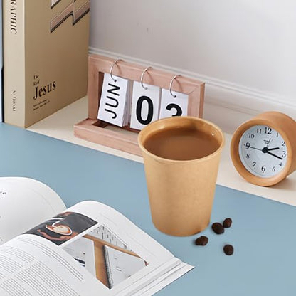 SIUQ 400 Pack 8 oz Kraft Paper Cups, Unbleached Disposable Coffee Cups | Brown Thickened Paper Cups for Hot/Cold Beverage, Party, Home, Cafes, Bistros, Businesses - style: 8oz-400pack