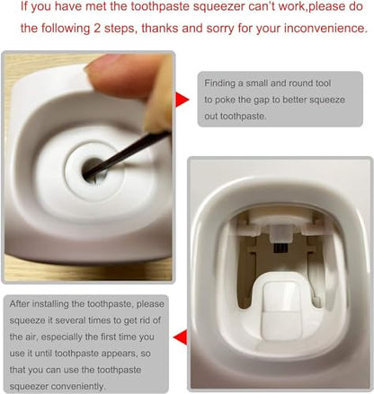 MOPMS Automatic Toothpaste Dispenser Wall Mounted for Kids and Adult 2Pcs | Automatic Toothpaste Squeezer Holder for Bathrooms - color: Black-2pcs