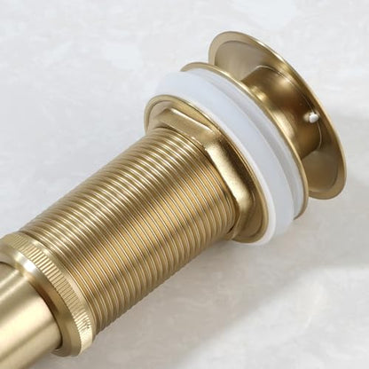 Pop-up Bathroom Sink Drain Stopper Without Overflow for Vessel Sink Lavotory Vanity, D01 (Brushed Gold) - color: Brushed Gold