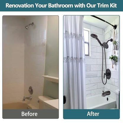 5" Dual Shower Faucet Compatible with Delta 13/14 Series Tub Trim Kit, High Pressure Round Rain Shower Head& Handheld Set Faucet, Oil Rubbed Bronze (Valve& Catridge Not Inclued) - color: Oil Rubbed Bronze