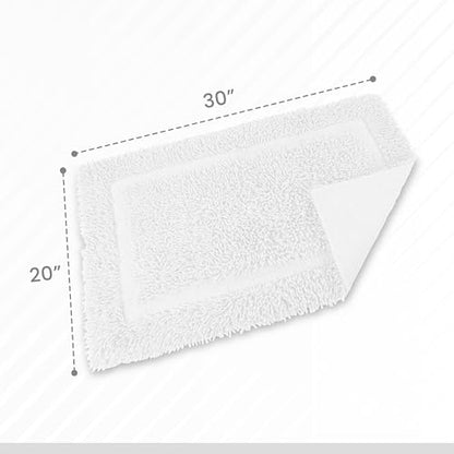 Martex Ringspun Bath Rug, 20" x 30", White | 100% Cotton, Super Soft, Super Absorbent, Non-Slip, Quick Drying - color: White