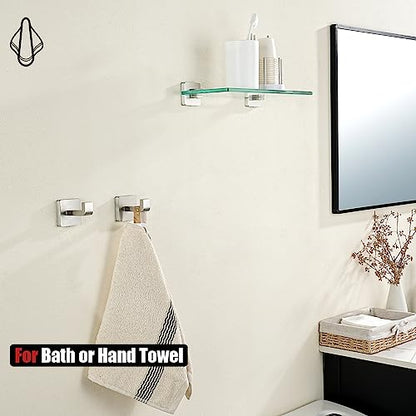 JQK Bathroom Towel Hook Brushed, Coat Robe Clothes Bath Wall Hooks for Kitchen Garage SUS 304 Stainless Steel Thick 0.8mm, 2 Pack Brushed Steel, TH250-BN-P2 - color: Brushed Steel