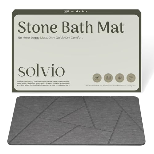 Quick Dry Shower Stone Bath Mat, Super Absorbent & Non-Slip 24 x 16 Inch Diatomaceous Earth Mat, Durable & Easy to Clean Diatomite Bath Mat for Bathroom Floor/Kitchen (River Silt) - color: River Silt