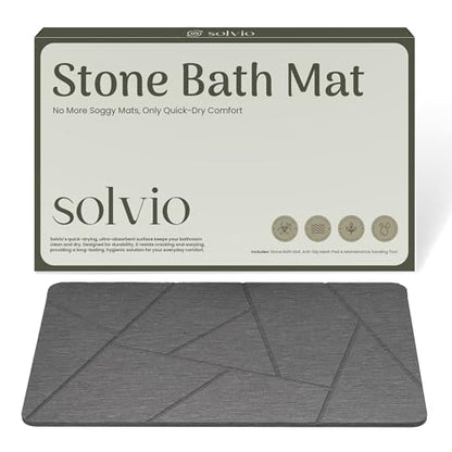 Quick Dry Shower Stone Bath Mat, Super Absorbent & Non-Slip 24 x 16 Inch Diatomaceous Earth Mat, Durable & Easy to Clean Diatomite Bath Mat for Bathroom Floor/Kitchen (River Silt) - color: River Silt