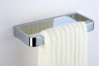 Flybath Towel Ring Solid Brass Polished Chrome Wall Mount for Bathroom | Square, Rust-proof, Heavy Duty, Sturdy, Easy to Fit, Stylish Silver Hand Towel Holder, Kitchen Bath Small Towel Hanger 7.87''