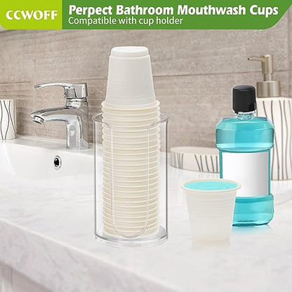 Compostable Disposable 3oz Bathroom Cups 100P Mouthwash Eco Friendly Plastic Paper Cups Biodegradable Bath Rinse Medicine Urine, Replace Mini Small Bathroom Cup 3 oz Paper Plastic Cup - size: ECO(100 pack)
