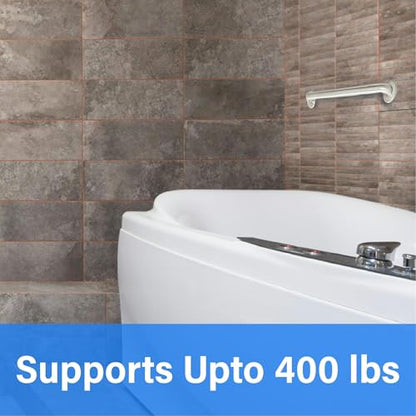 24” Shower Handle Smooth Grip | 304 Stainless Steel Grab Bars for Bathtubs and Showers | Brushed Nickel ADA Standard Hand Rails for Seniors, Children, Injured People | Supports Upto 400lbs - size: 24 in. Smooth Grip