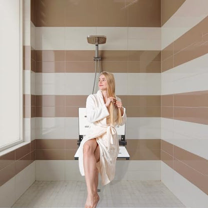 Folding Shower Seat - Wall Mount Bench for Inside Shower / ADA Bathroom Assist / 304 Stainless Steel / Phenolic Resin / Oil Rubbed Bronze / 18" x 16" - color: Oil Rubbed Bronze, size: 18 x 16