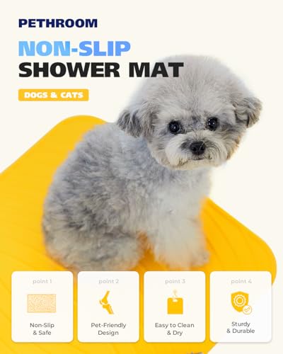 Premium Non-Slip Dog Bath Mat with Drying Hooks, 15.8 x 21.7 in