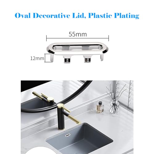 4 Pack Sink Overflow Ring,Bathroom Sink Basin Trim Overflow Cover Hole Insert Cap,Kitchen Sink Overflow Cover Round Caps for Kitchen Bathroom(Square) - color: Square