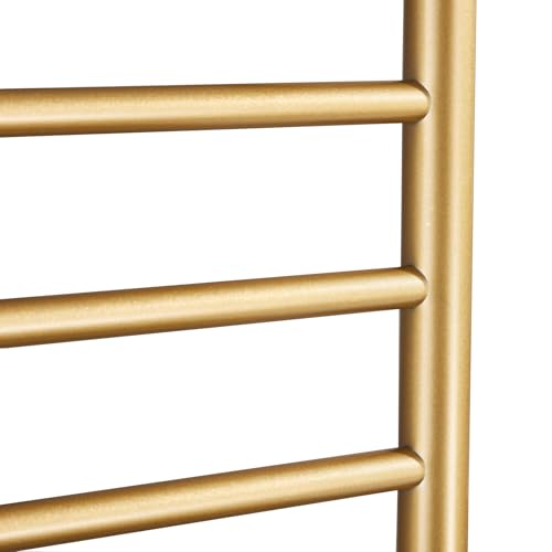 Gold Heated Towel Warmer Rack, Electric Heated Towel Drying Rack for Bathroom Radiator 70W, 7 Bar Wall Mounted Heated Towel Rail with Top Shelf Stainless steel Towel Warmer, 72*45*25Cm(Plug In)