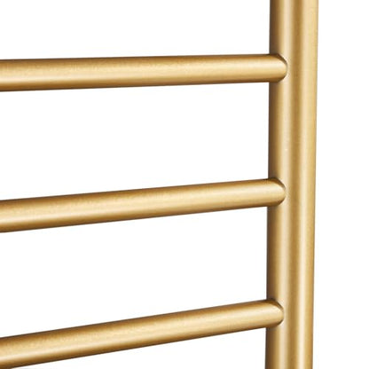 Gold Heated Towel Warmer Rack, Electric Heated Towel Drying Rack for Bathroom Radiator 70W, 7 Bar Wall Mounted Heated Towel Rail with Top Shelf Stainless steel Towel Warmer, 72*45*25Cm(Plug In)